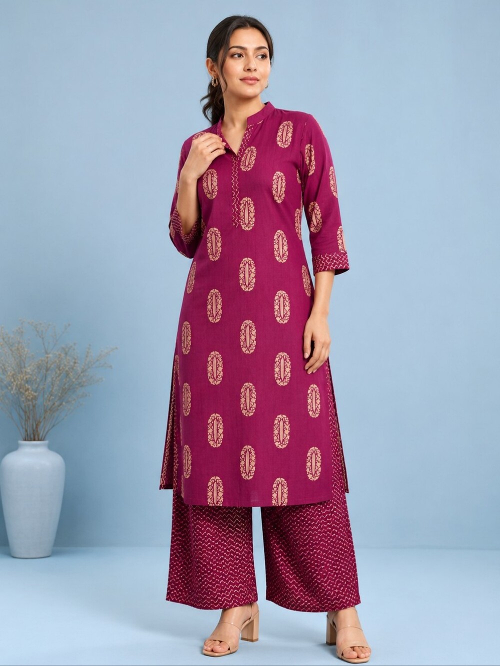 Ethnic Kurta set with palazzo pants